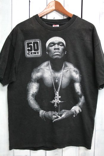 古着　50セント　50 Cent　Ｔシャツ　ブラック　黒　ヴィンテージ　ヒップホップ　ラッパー　サイズ・Ｌ　ビンテージ古着通販　古着屋ヘブンズドア