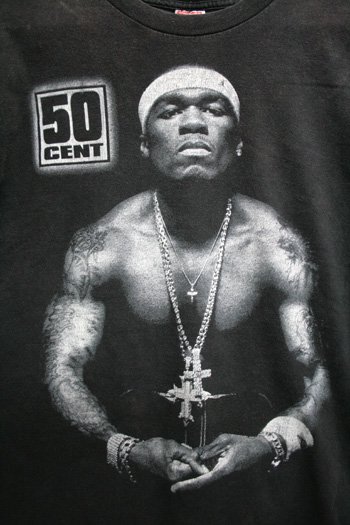 古着　50セント　50 Cent　Ｔシャツ　ブラック　黒　ヴィンテージ　ヒップホップ　ラッパー　サイズ・Ｌ　ビンテージ古着通販　古着屋ヘブンズドア