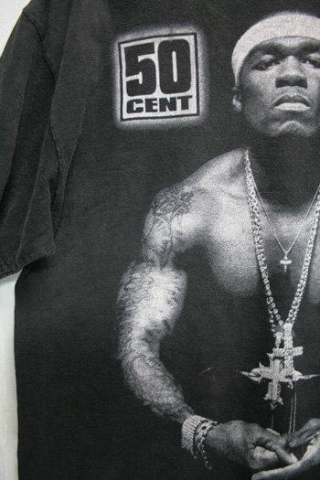 古着　50セント　50 Cent　Ｔシャツ　ブラック　黒　ヴィンテージ　ヒップホップ　ラッパー　サイズ・Ｌ　ビンテージ古着通販　古着屋ヘブンズドア