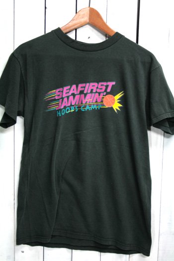 90年代 古着 NIKE ナイキ Tシャツ シアトル・スーパーソニックス Seattle SuperSonics バスケットボール ブラック