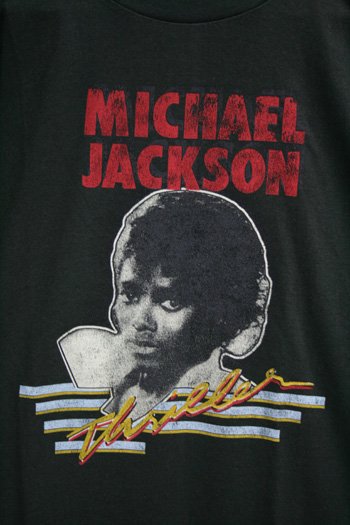 マイケル・ジャクソン MICHAEL JACKSON スリラー Ｔシャツ ビンテージプリント バンドTシャツ ブラック サイズ・ＸＬ 古着通販  ビンテージ古着 古着屋ヘブンズドア