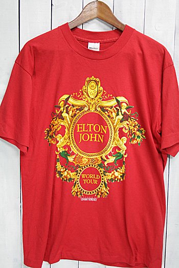 90年代 Elton John エルトン ジョン ｔシャツ バンドtシャツ レッド Styled By Gianni Versace サイズ L ビンテージ古着通販 古着屋ヘブンズドア