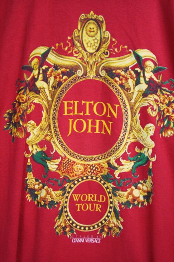 90年代 Murina ELTON JOHN エルトンジョン GIANNI VERSACE ヴェルサーチ WORLD TOUR バンドTシャツ バンT USA製 メンズXL ヴィンテージ /evb002318
