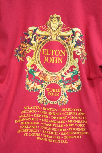 90年代 Murina ELTON JOHN エルトンジョン GIANNI VERSACE ヴェルサーチ WORLD TOUR バンドTシャツ バンT USA製 メンズXL ヴィンテージ /evb002318