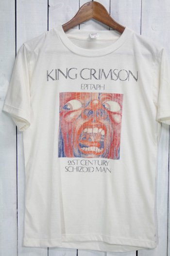 キング・クリムゾン King Crimson クリムゾン・キングの宮殿 Ｔシャツ ビンテージプリント バンドTシャツ ホワイト サイズ・M 古着通販  ビンテージ古着 古着屋ヘブンズドア