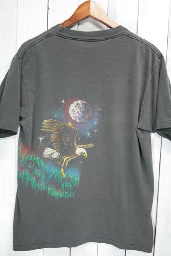90年代 Tシャツ アニマル柄 鳥 イーグル ブラック 総柄 サイズ・XL ビンテージ古着通販 古着屋ヘブンズドア