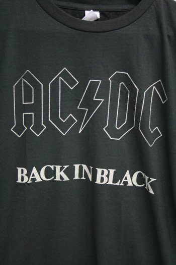 AC/DC Back in Black Ｔシャツ ビンテージプリント バンドTシャツ