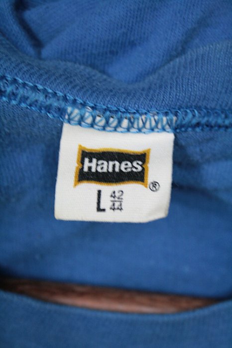 70年代 ヘインズ Tシャツ ビンテージTシャツ ブルー ピザ屋さん フラッグタグ サイズ・L ビンテージ古着通販 古着屋ヘブンズドア