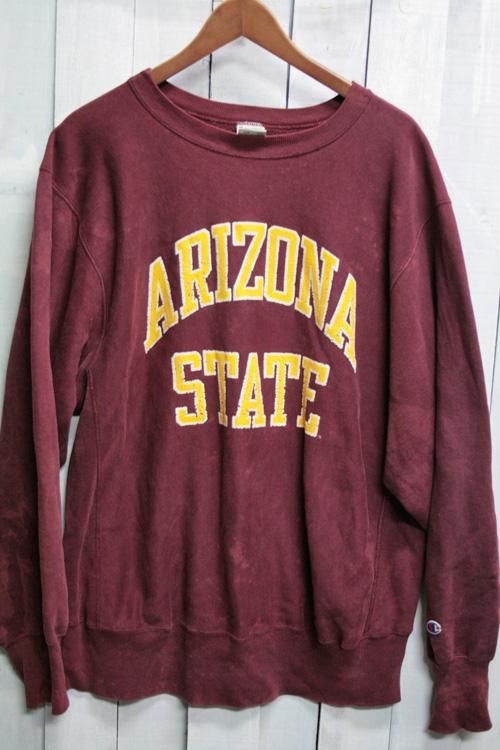 90年代 チャンピオン リバースウィーブ スウェット 古着 Arizona State エンジ色 古着通販 古着屋ヘブンズドア