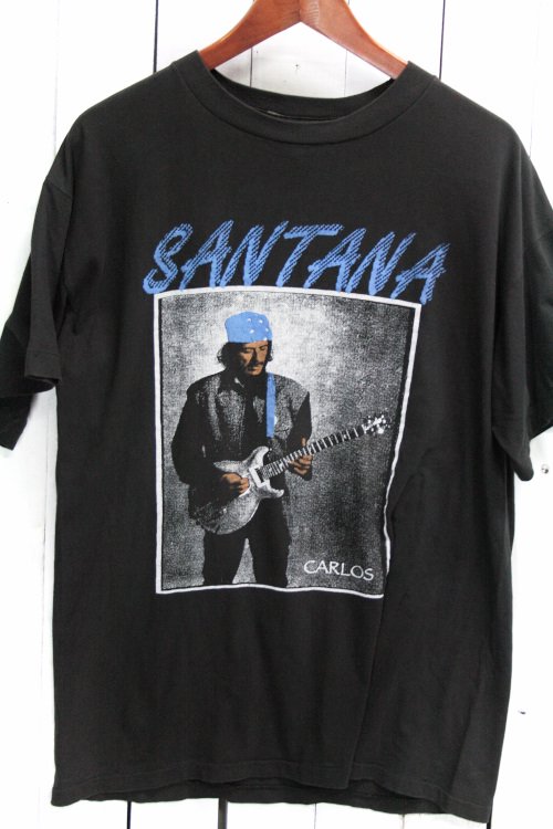 古着　90年代　サンタナ　ジェフベック　バンドTシャツ　Tシャツ　ビンテージ　ブラック　黒　サイズ表示・L　古着通販　古着屋ヘブンズドア