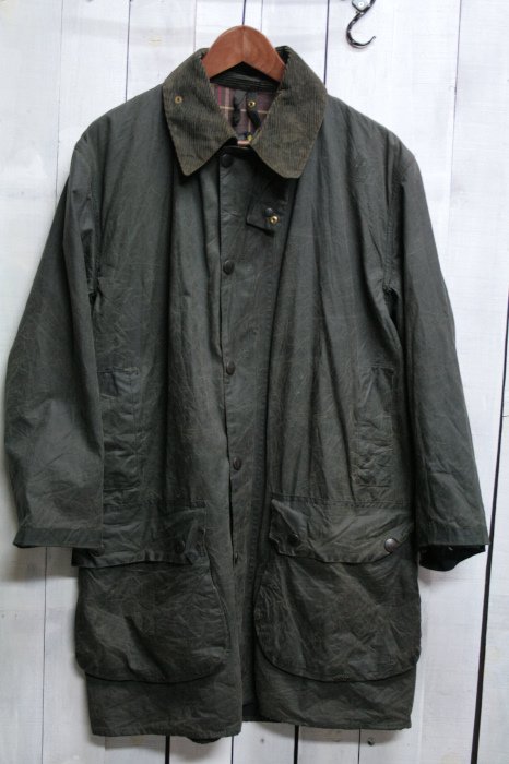 90's Barbour BORDER Oiled Jacket ɥ㥱å ååȥ ᡼ڥʷϵ 3 󥰥  ӥơ