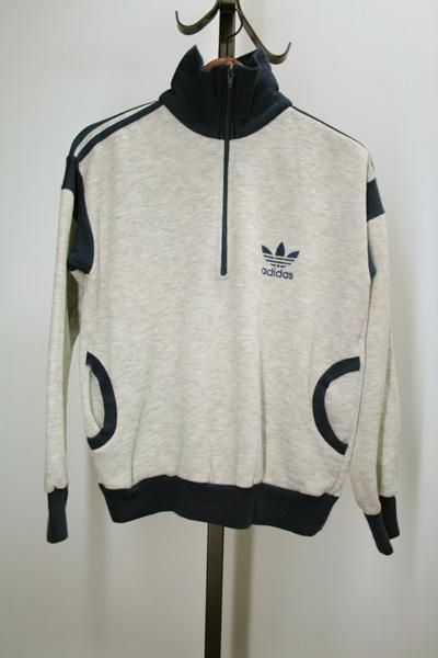 80年代 adidas（アディダス） ハーフジップスウェット 古着