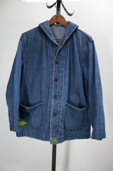 40年代 USN（USネイビー） ショールカラー デニムジャケット