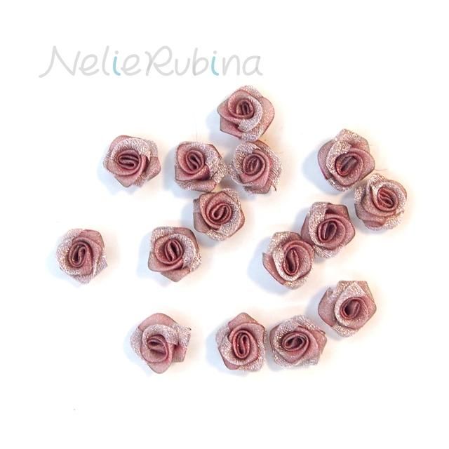 オーガンジーリボンローズ グラデーションパープル 4個 手芸雑貨 ｎｅｌｉｅ ｒｕｂｉｎａ