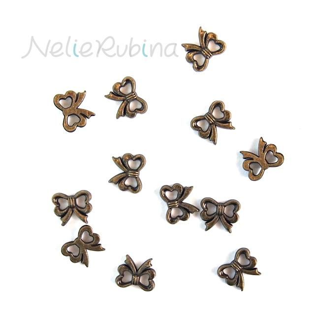リボン型金属パーツ 7mm アンティークゴールド 6個 大袋あり 手芸雑貨 nelie rubina リボン型金属パーツ 7mm アンティークゴールド 6個 大袋あり 手芸雑貨 nelie rubina