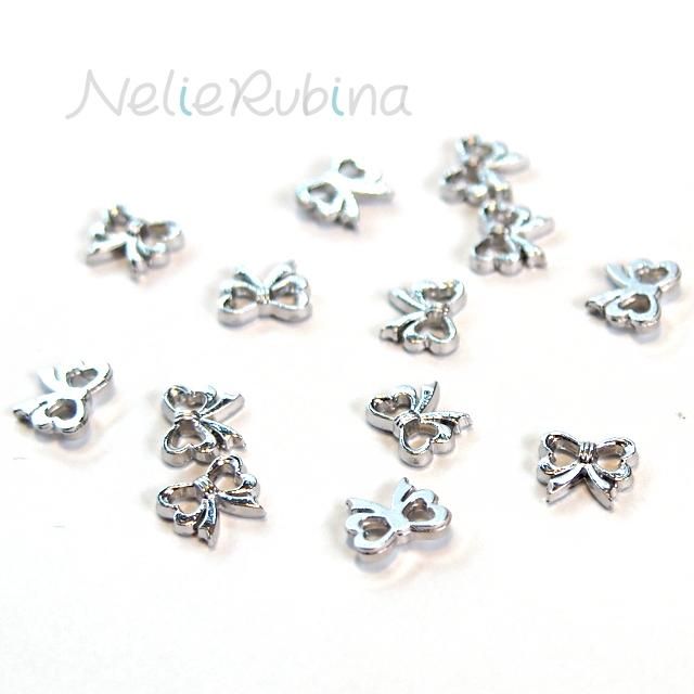 リボン型金属パーツ 7mm シルバー 6個 大袋あり 手芸雑貨 nelie rubina リボン型金属パーツ 7mm シルバー 6個 大袋あり 手芸雑貨 nelie rubina