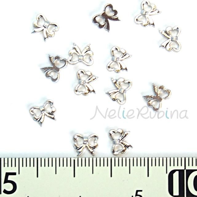 リボン型金属パーツ 7mm シルバー 6個 大袋あり 手芸雑貨 nelie rubina リボン型金属パーツ 7mm シルバー 6個 大袋あり 手芸雑貨 nelie rubina