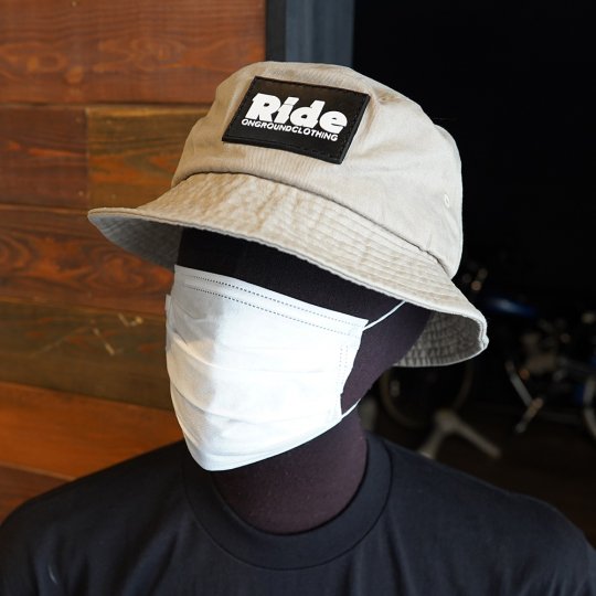 ONGROUNDCLOTHING【Ride】Rubber Mount Bucket Hat　バケットハット　カーキ