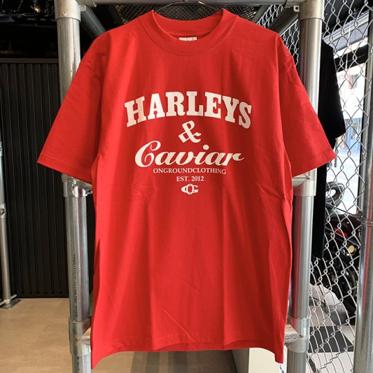 ONGROUNDCLOTHING【Harleys & Caviar】 Tee 　Tシャツ　レッド