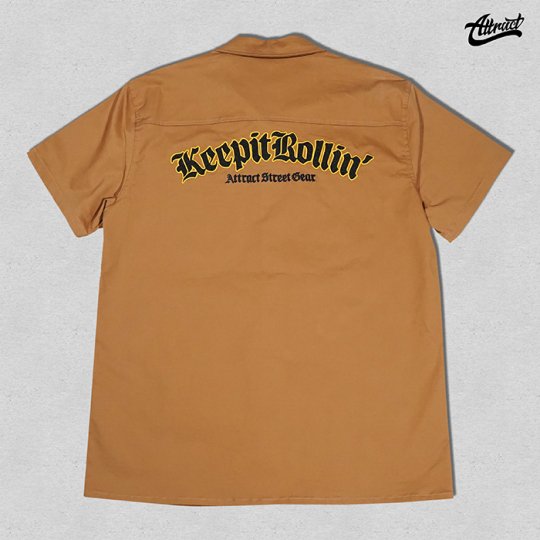 AttractStreetGear【KeepitRollin'】 Work shirt　ワークシャツ　ウィート