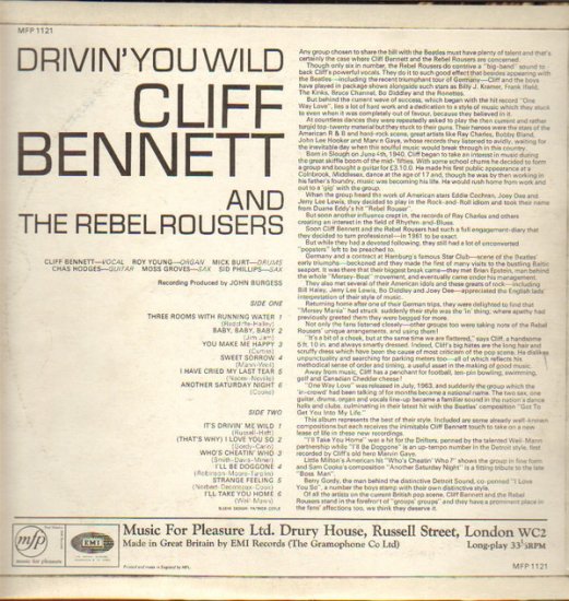 Cliff Bennett u0026 The Rebel Rousers - Drivin' You Wild - OLD HAT GEAR