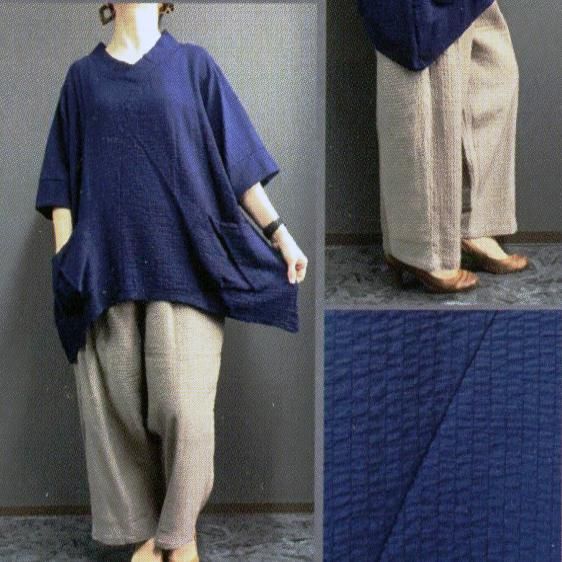 ペンシルストライプ切り替えチュニック - Claire Moritou