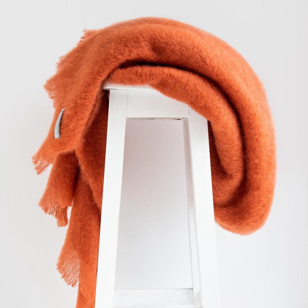 モヘア ブランケット『テラコッタ』 - ニュージーランドのナチュラル