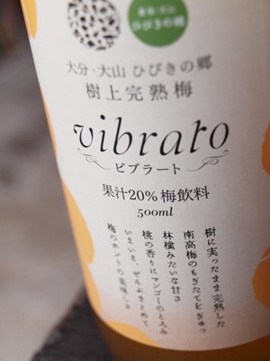 樹上完熟梅飲料　ビブラート(vibrato)　果汁20%　500ml×12本入　おおやま夢工房　ＡＮＡ全日空搭乗