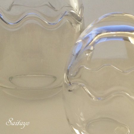 ガラス製たまご型カップ 大 （花器やテラリウムの容器、小物入れなど）