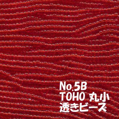 TOHO 丸小 糸通しビーズ お徳用 束 (10ｍ) T5B 透き ビーズ 赤/ビーズ