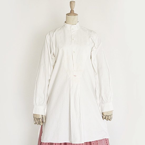 1920年代 フランス　アンティーク　スタンドカラー ドレスシャツ　ヴィンテージ