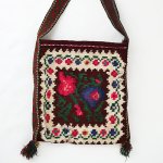B1043 1910年代 ウクライナ製フラワー柄ウール手織りフォークロアバッグ