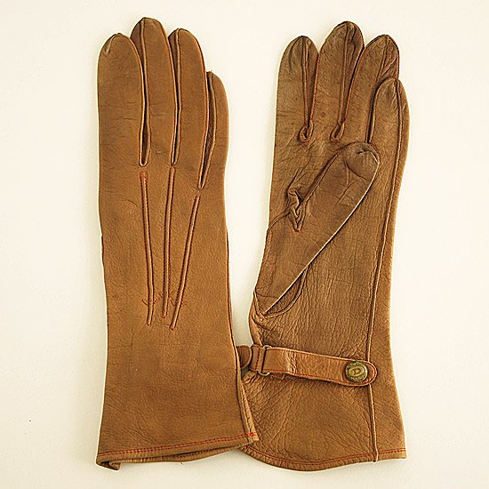 A0350 1950年代イギリス製DENT'Sタンレザーベルト手袋 - ロンドンヴィンテージ洋装店 *アンティークリネンドレスとヴィンテージバッグ*