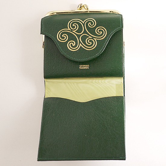 P0114 1960年代アメリカ製Princess Gardnerグリーンレザー２つ折り財布 