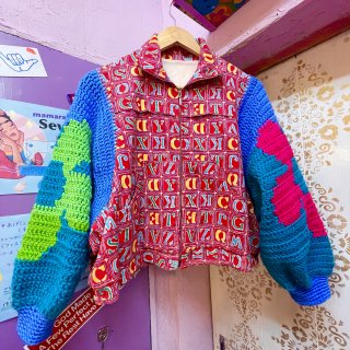 <img class='new_mark_img1' src='https://img.shop-pro.jp/img/new/icons50.gif' style='border:none;display:inline;margin:0px;padding:0px;width:auto;' />Flower Knit Sleeve Jacket
