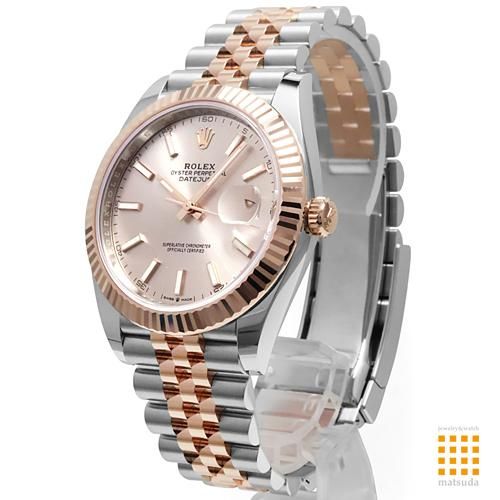ROLEX DATEJUST 41MM WATCH STEEL AND ROSE GOLD WIMBLEDON DIAL