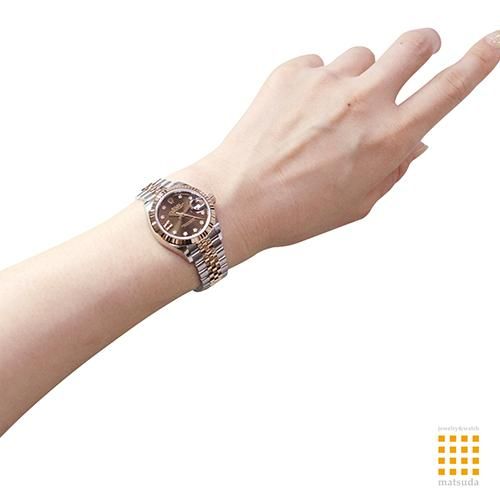 ロレックス 279171G デイトジャスト 28 チョコレート 9Pスター