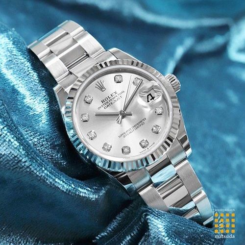 ロレックス 278274G デイトジャスト 31 シルバー 10Pダイヤ オイスター