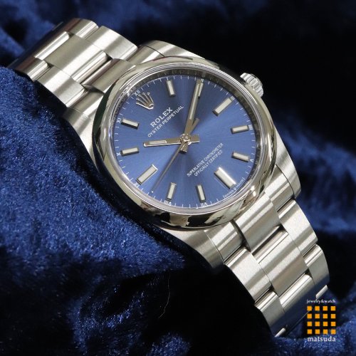 ロレックス オイスターパーペチュアル34 124200 ROLEX 腕時計 レディース ブライトブルー文字盤