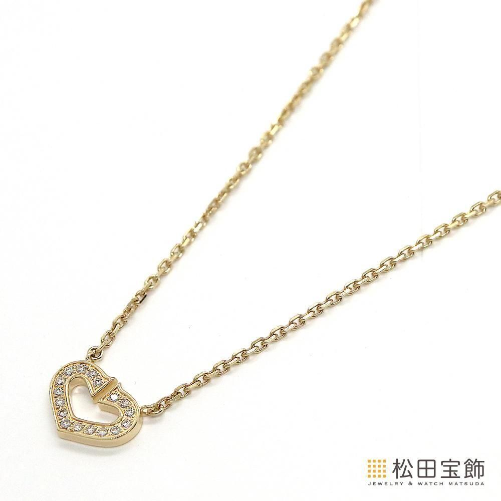 カルティエ Cハート ダイヤネックレス B7008200 YG USED