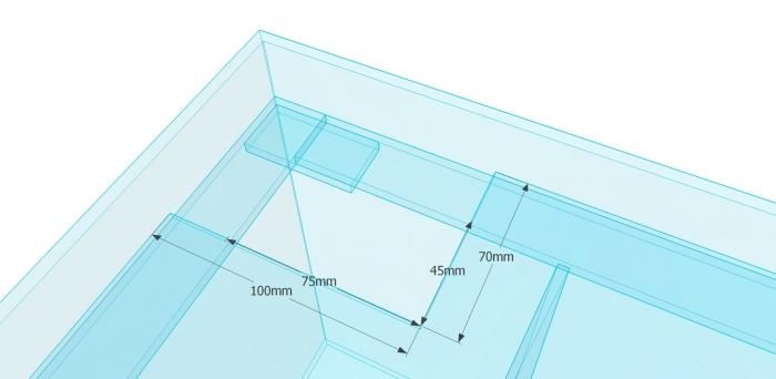 未使用長期保管品 塩ビ濾過槽 約45×28×Ｈ30（ウールBOX設置時約50) 未使用長期保管品 塩ビ濾過槽 約45×28×H30（ウールBOX