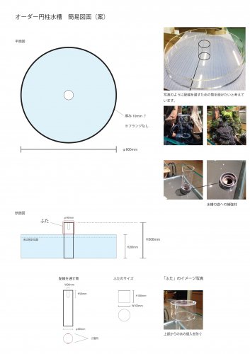 オーダーアクリル円柱水槽　外径800×高さ200mm　 - オーダーメイド水槽は東京アクアガーデンオンラインショップ