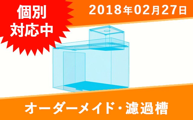 オーダーメイド　ウールボックス一体型濾過槽 W500×D300×H280mm　 - オーダーメイド水槽は東京アクアガーデンオンラインショップ