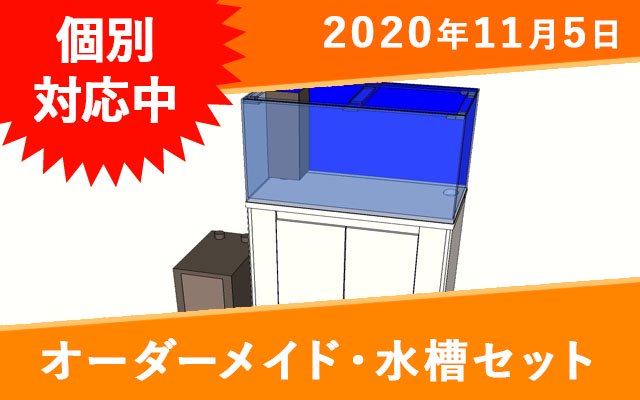 オーダーメイド 水槽セット（W1200、上部フィルター、水槽台、機器類