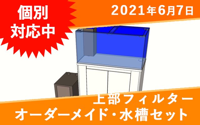 オーダーメイド　アクリル水槽　W1500×D600×H600mm　上部フィルター　セット - オーダーメイド水槽は東京アクアガーデンオンラインショップ