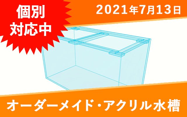 オーダーメイド　アクリル水槽　W1600×D150×H300mm　板厚6mm - オーダーメイド水槽は東京アクアガーデンオンラインショップ