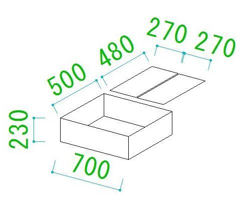 オーダーメイド ガラスケージ W700×D500×H230mm 板厚5mm