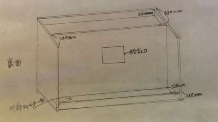 オーダーメイド木製水槽台 W1200×D550×H550mm水槽用　背面外部フィルタースペース加工 -  オーダーメイド水槽は東京アクアガーデンオンラインショップ