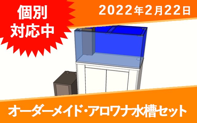 オーダーメイド　アロワナ用水槽セット(W1200×D600×H600mm水槽+木製水槽台＋上部フィルター) -  オーダーメイド水槽は東京アクアガーデンオンラインショップ