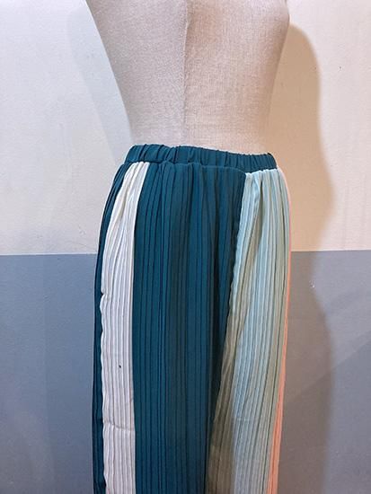 ストフ STOF カラー プリーツ キュロットパンツ ワイドパンツ F 22SS